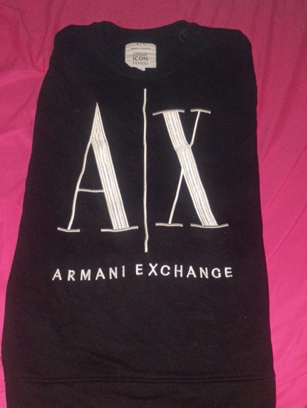 Armani Exchange Black Sweatshirt with White AX Logo